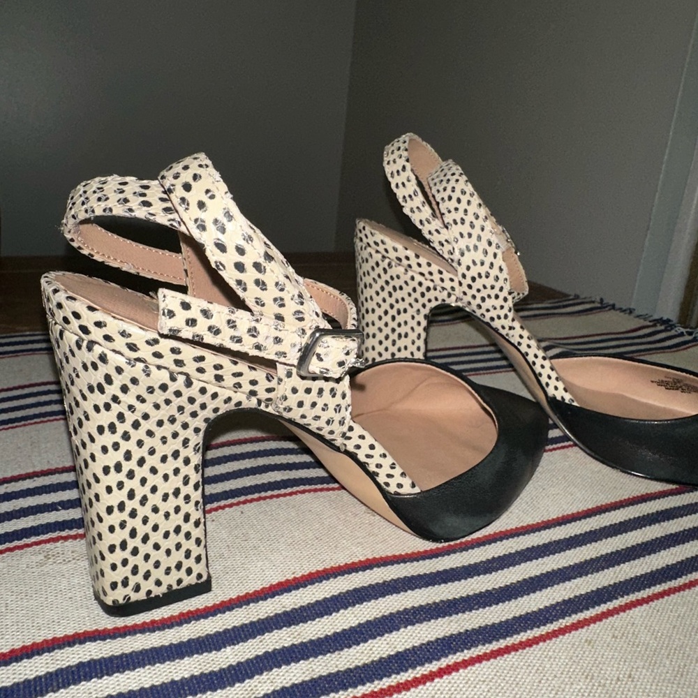 Antonio Melani Cream and Black Heels